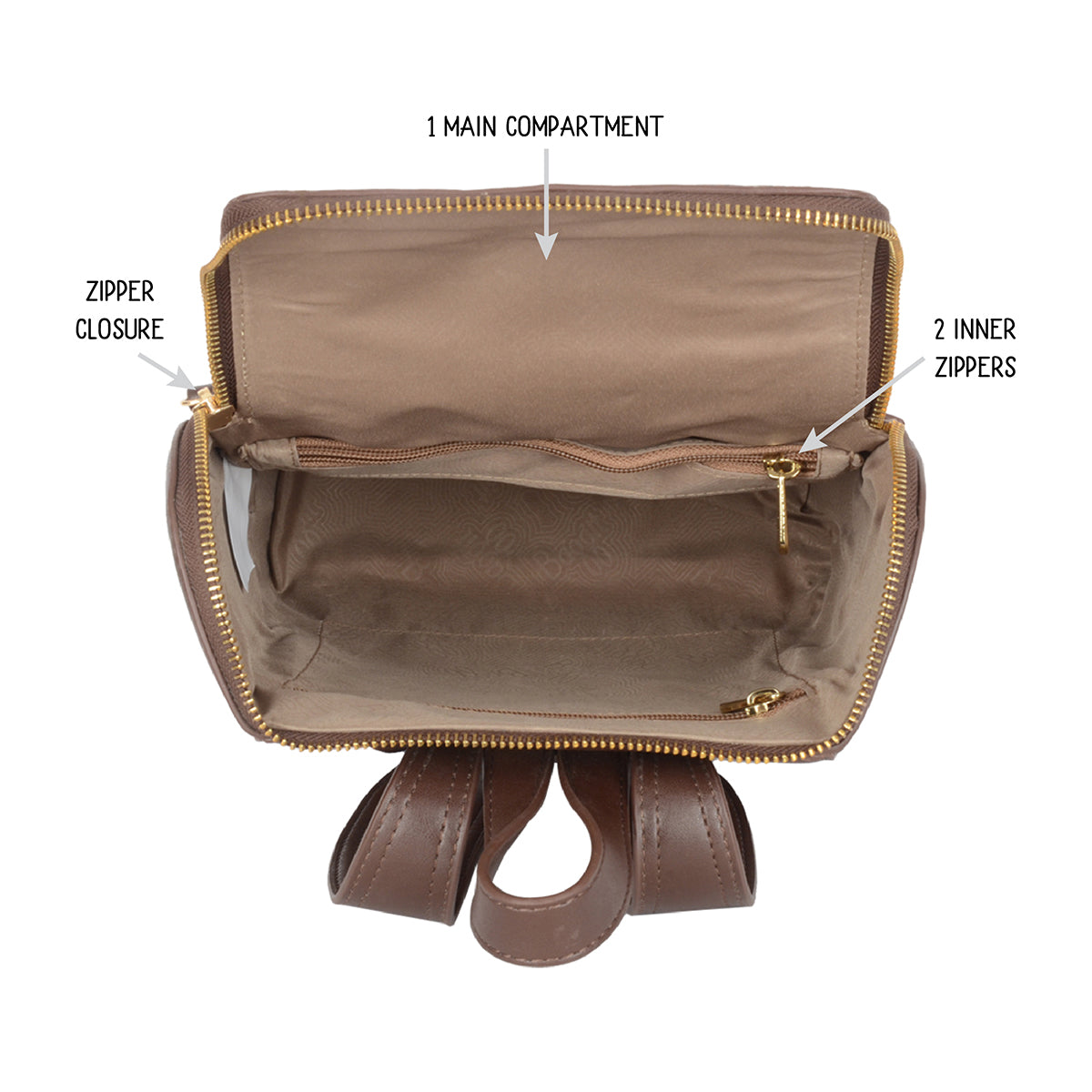 Linger Brown Small Backpack Bags