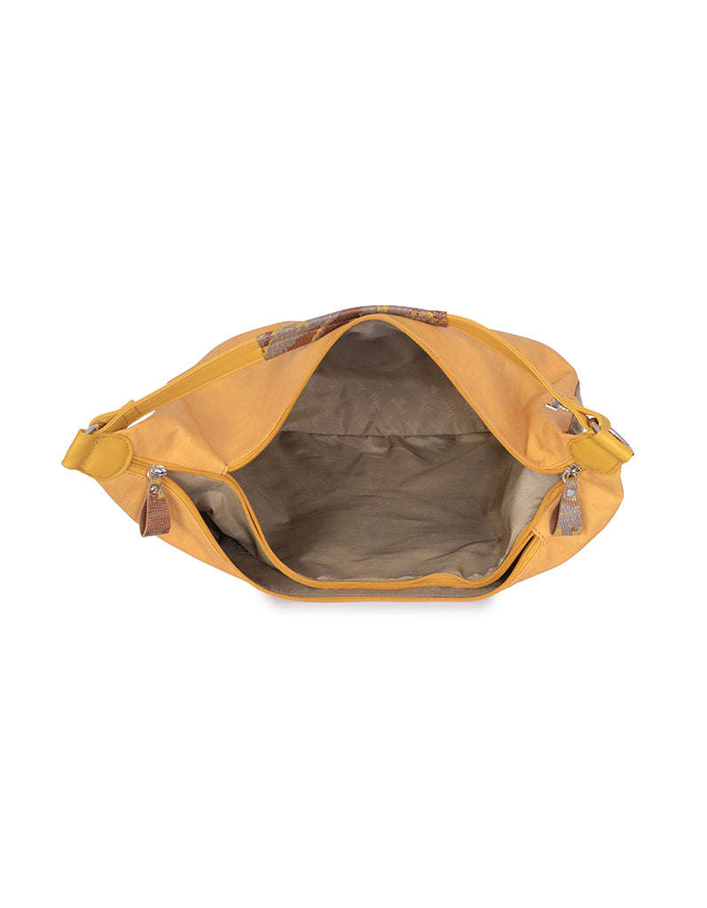 Myra Yellow Large Hobo Bag