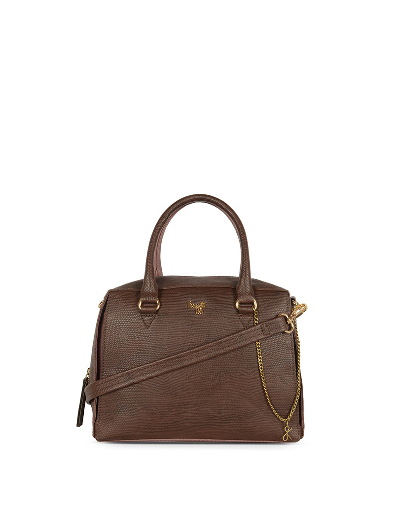 Oblique Brown Small Satchel Bag