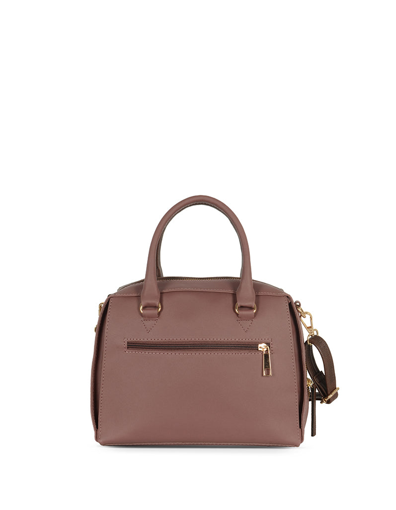Oblique Brown Small Satchel Bag