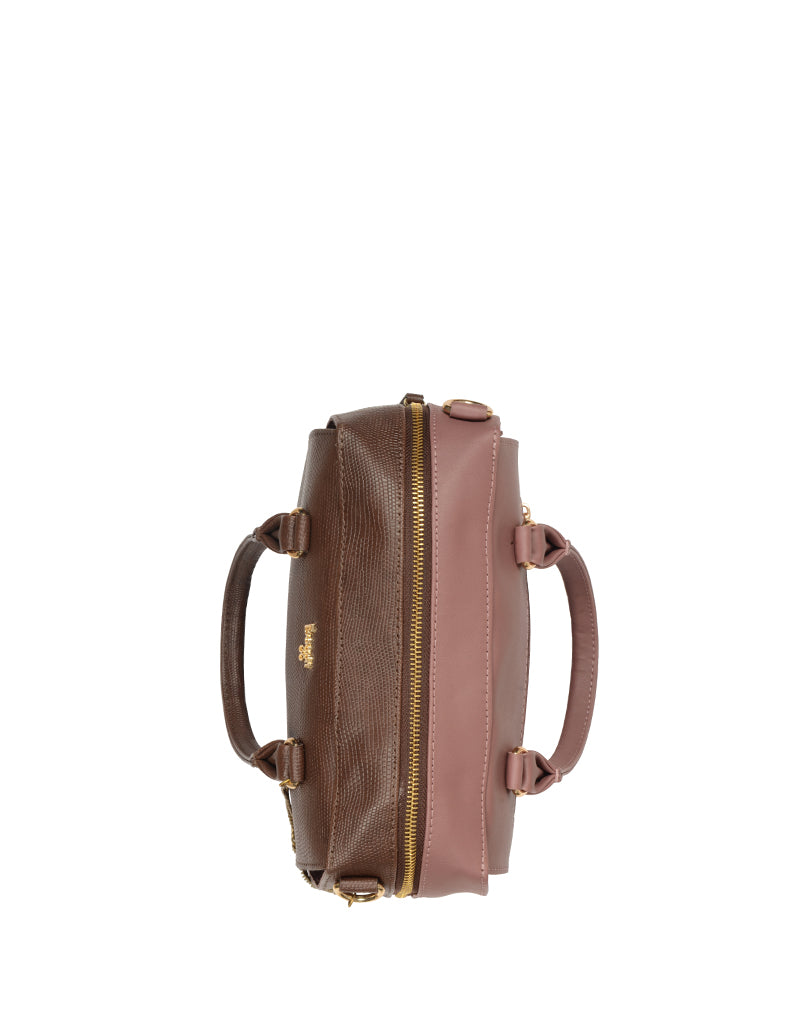 Oblique Brown Small Satchel Bag