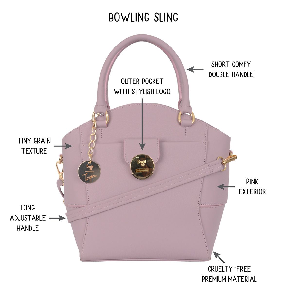 Quarus Pink Medium Shoulder Bag