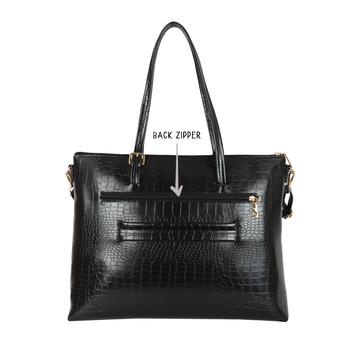 Regina Black XL Laptop Tote Bags