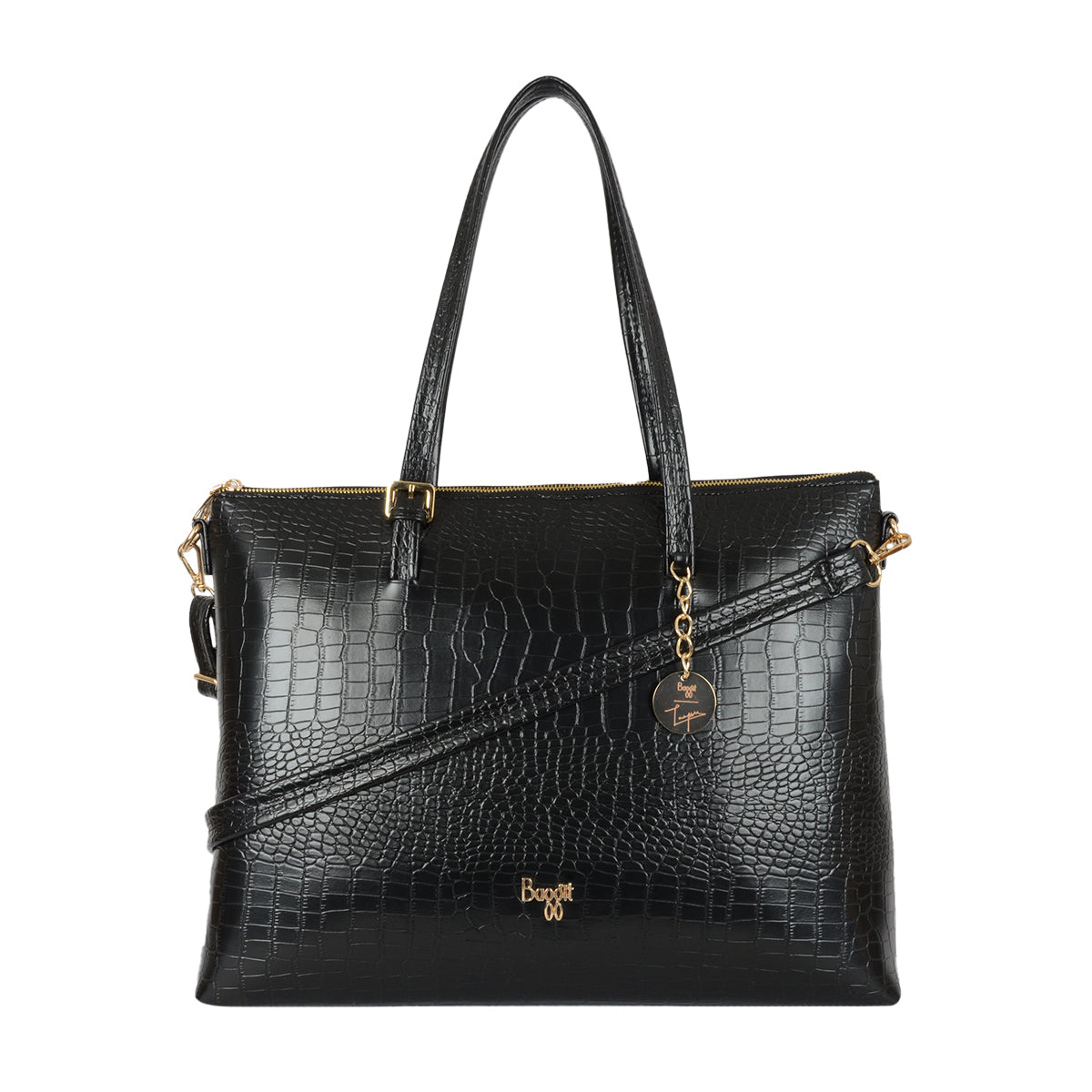 Regina Black XL Laptop Tote Bags