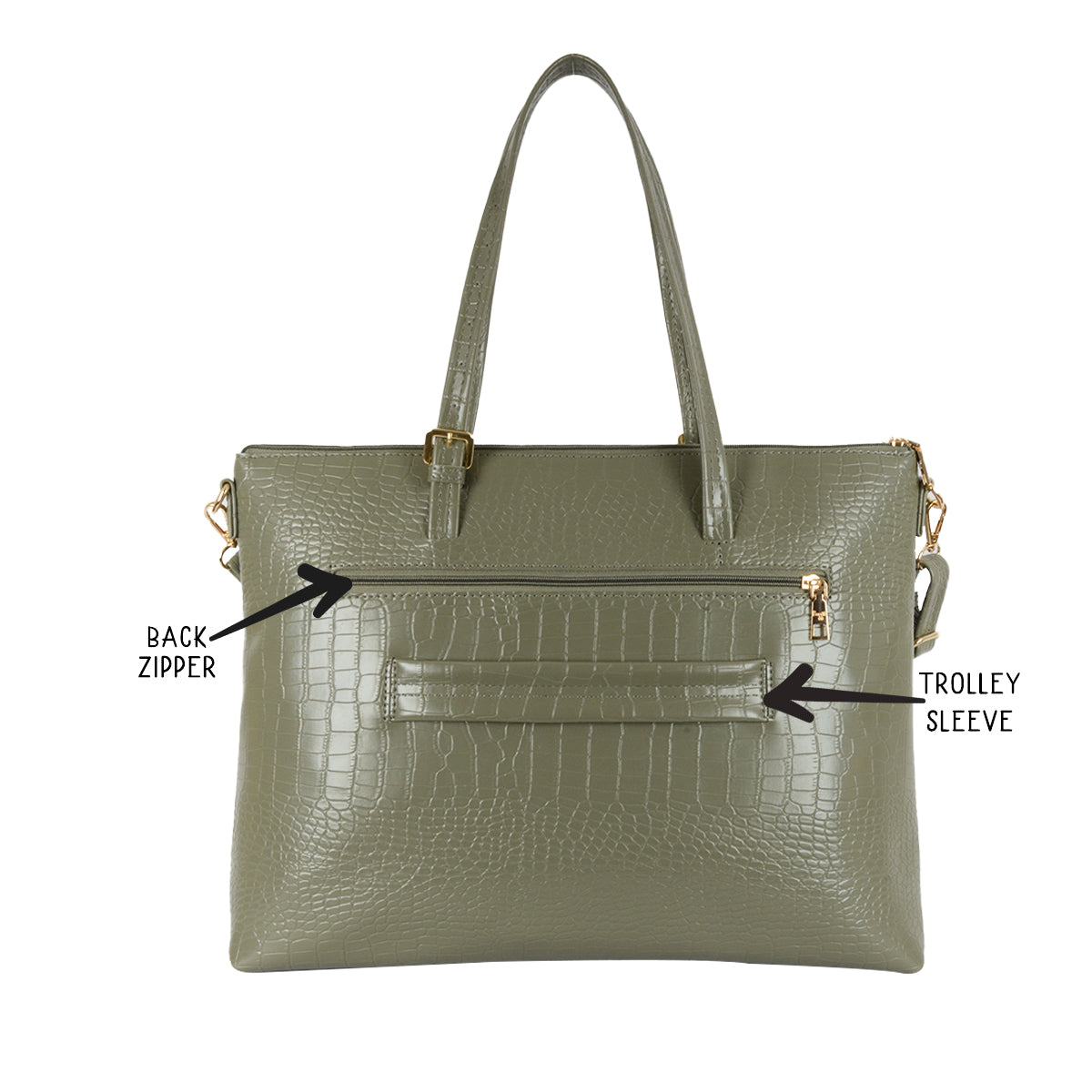 Regina Green XL Laptop Tote Bags