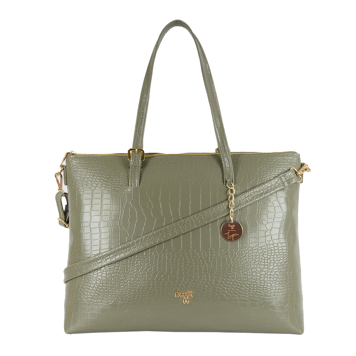 Regina Green XL Laptop Tote Bags