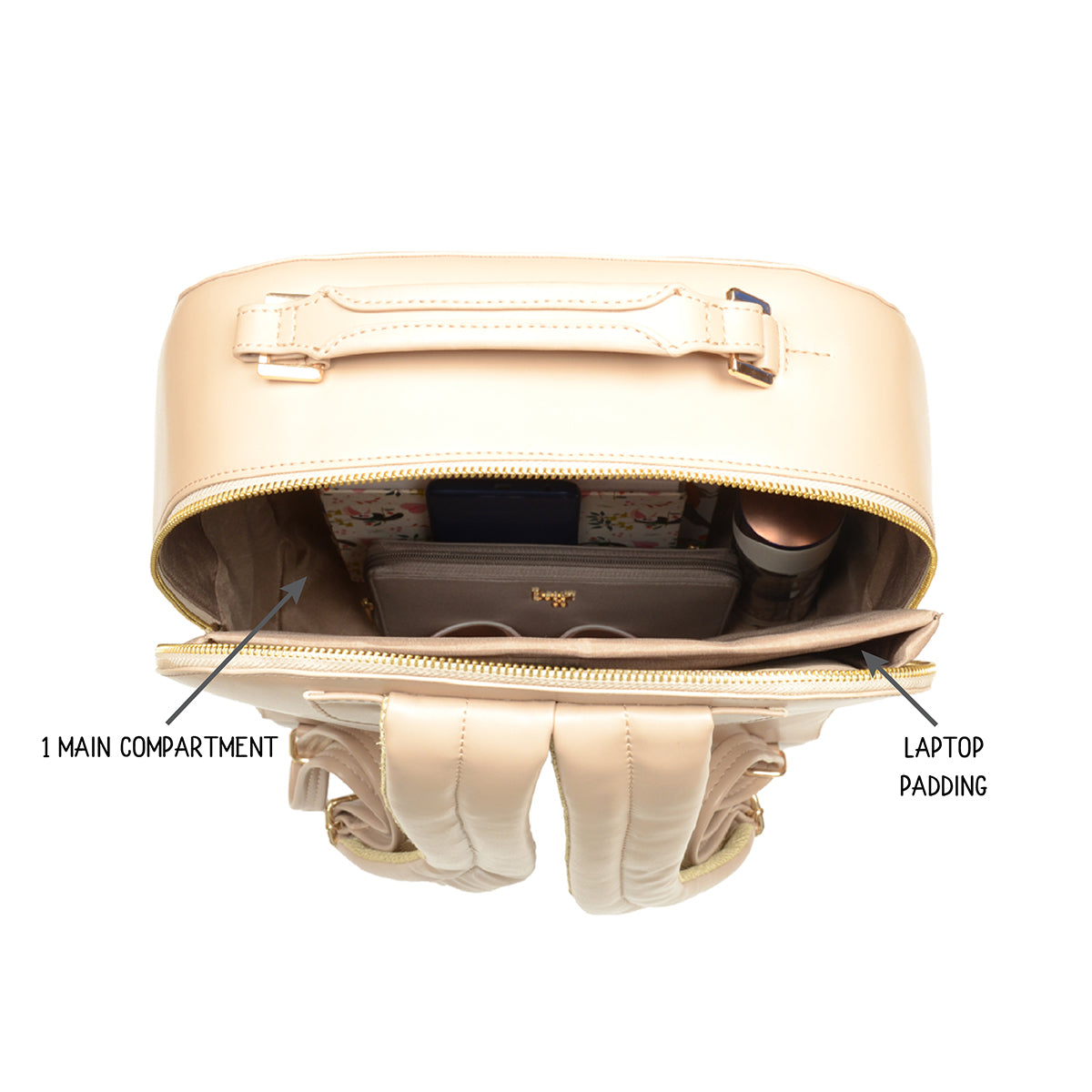 Reno Beige Large Laptop Backpack Bags