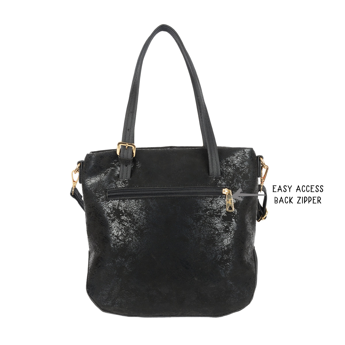 Rome Black Medium Tote Bags