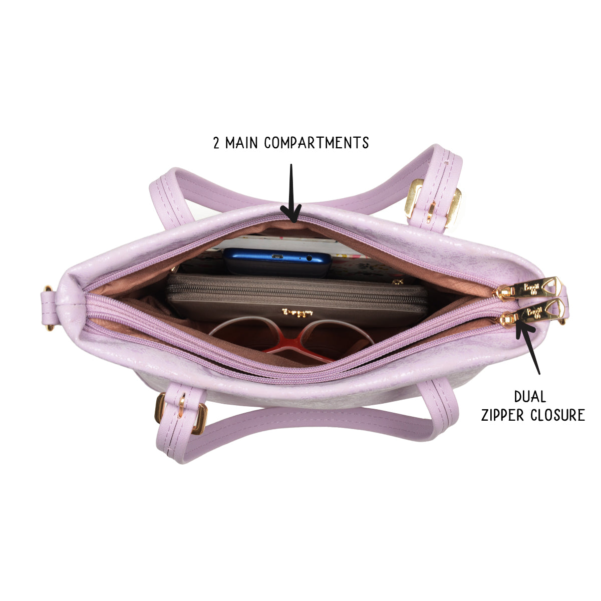 Rome Purple Medium Tote Bags