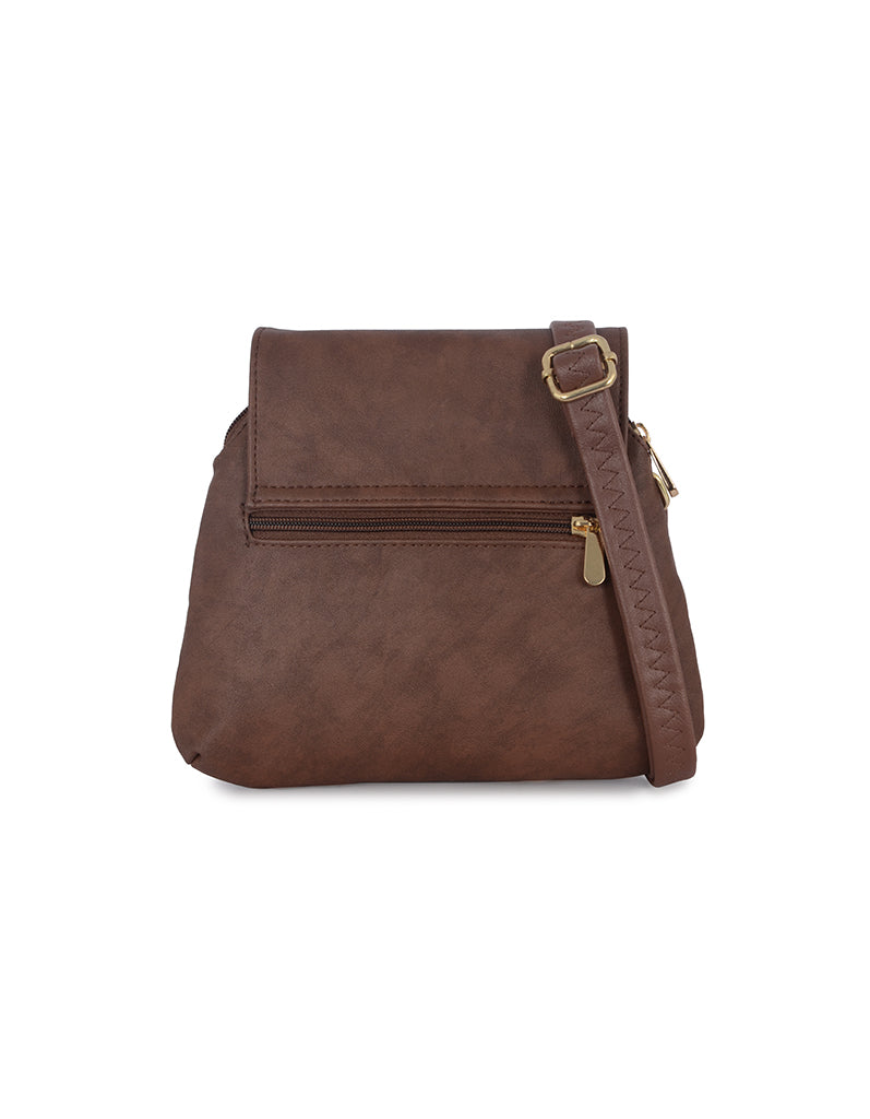 Salien Brown Small Saddle Bag