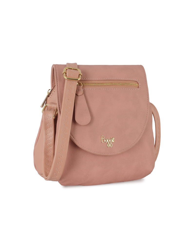 Salien Pink Small Saddle Bag