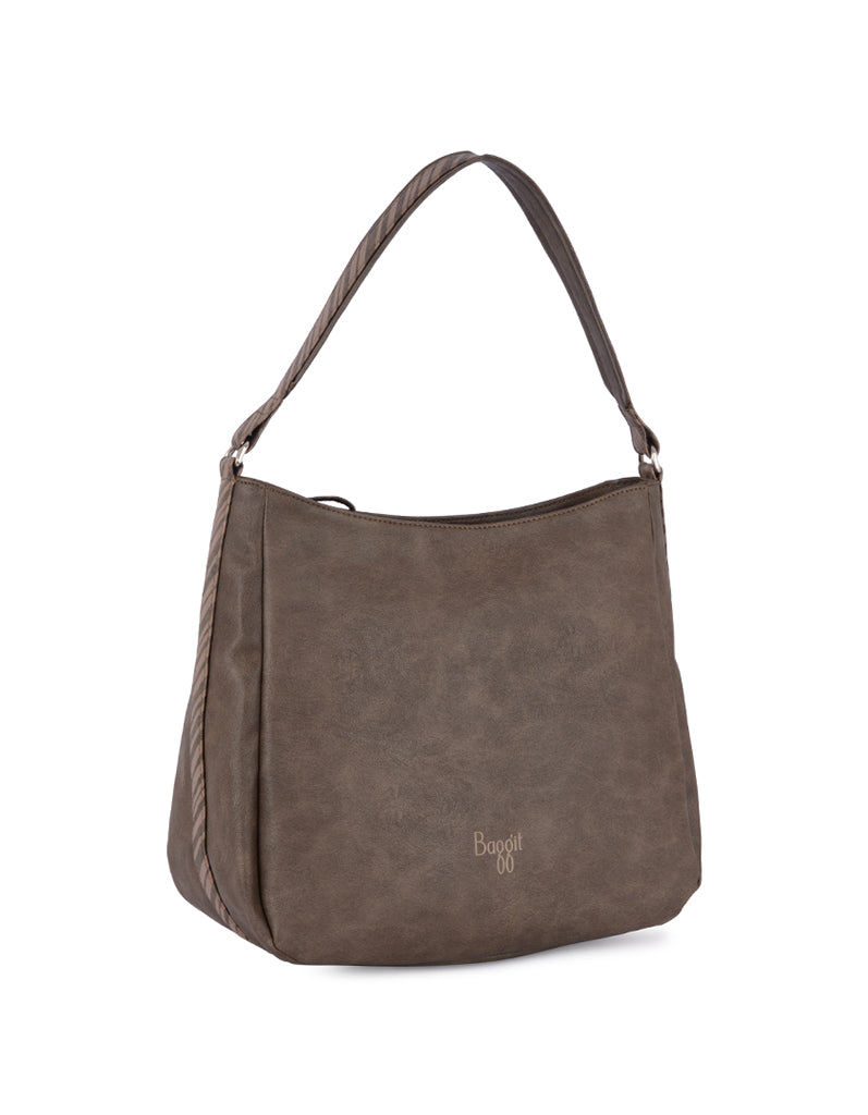 Selfie Brown Medium Hobo Bag