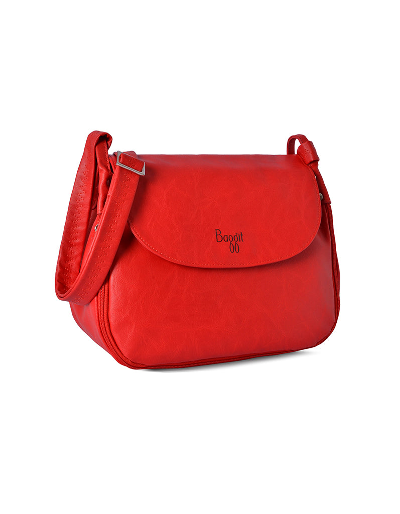 Sherry Red Medium Saddle Bag