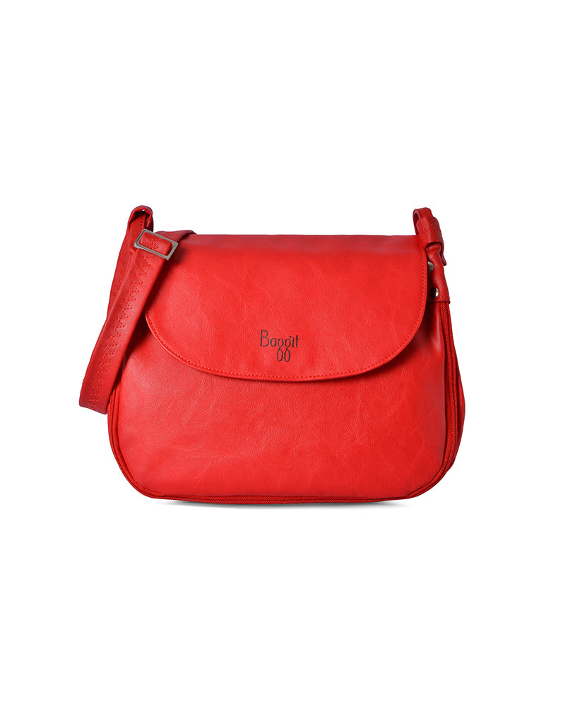 Sherry Red Medium Saddle Bag
