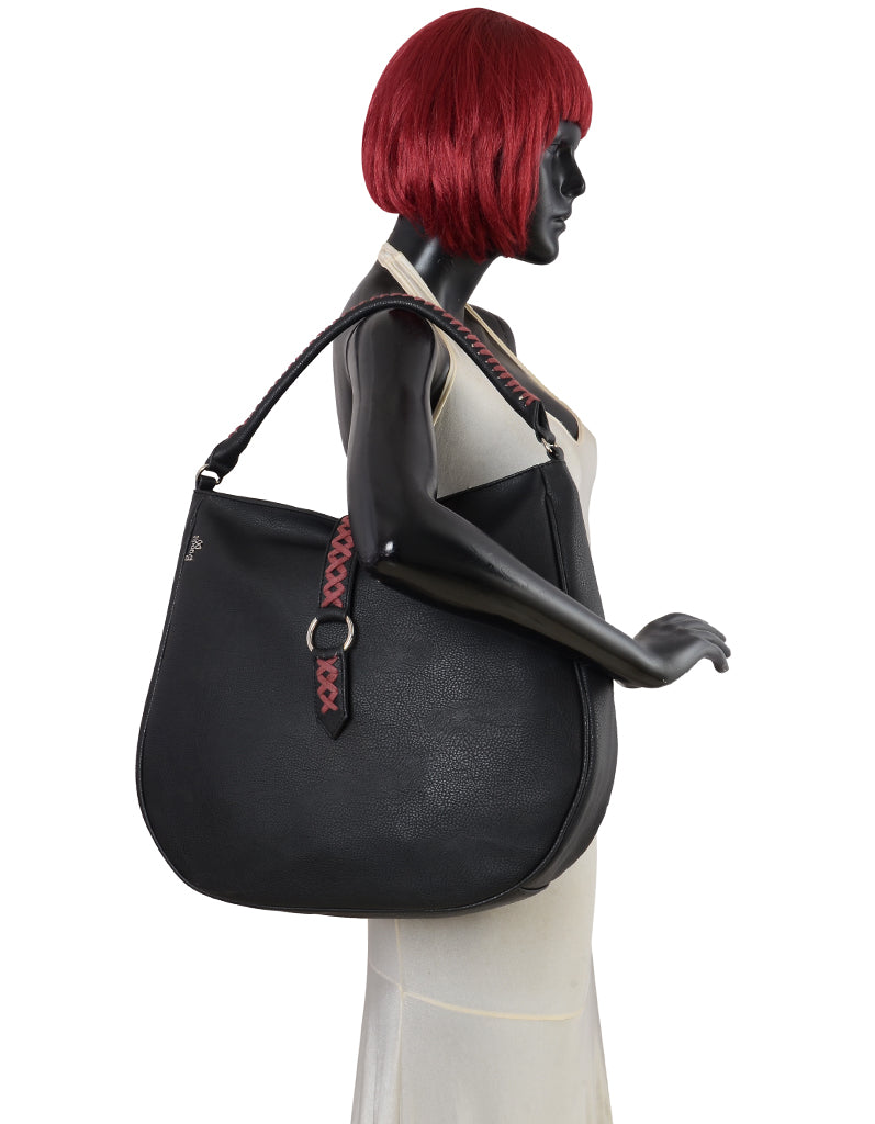 Spiti Black Large Hobo Bag