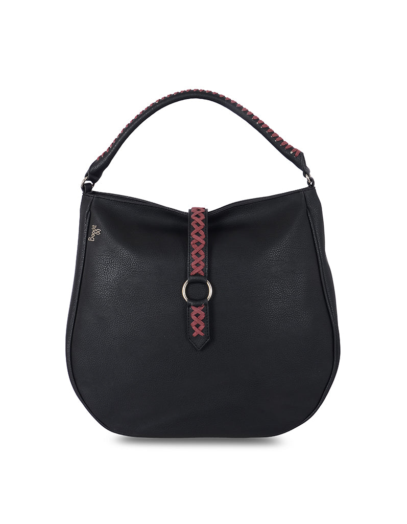 Spiti Black Large Hobo Bag
