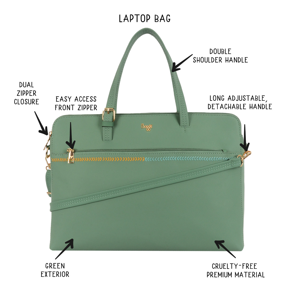 Spoon Green Large Laptop Laptop Bag