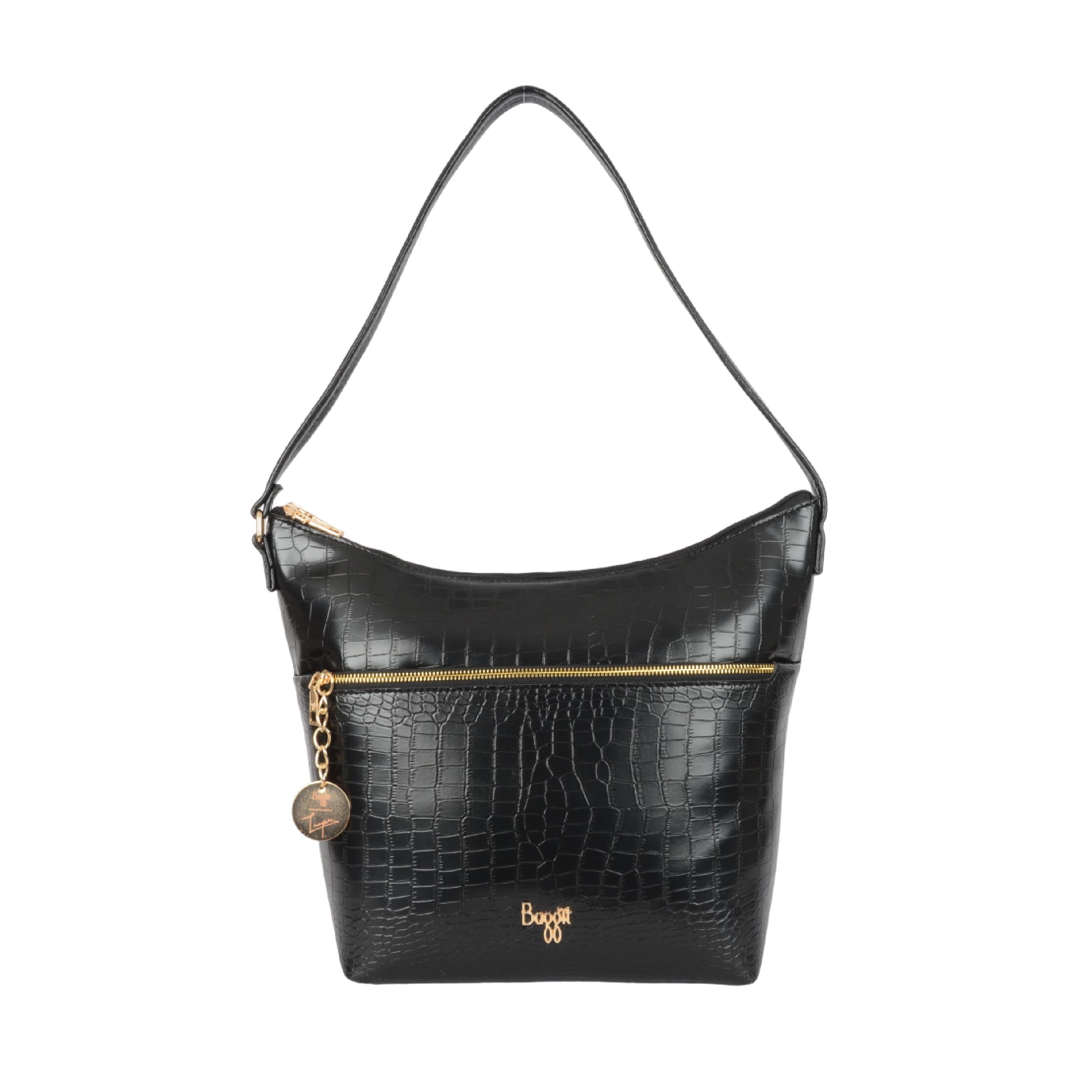 Tamworth Black Large Hobo Bags