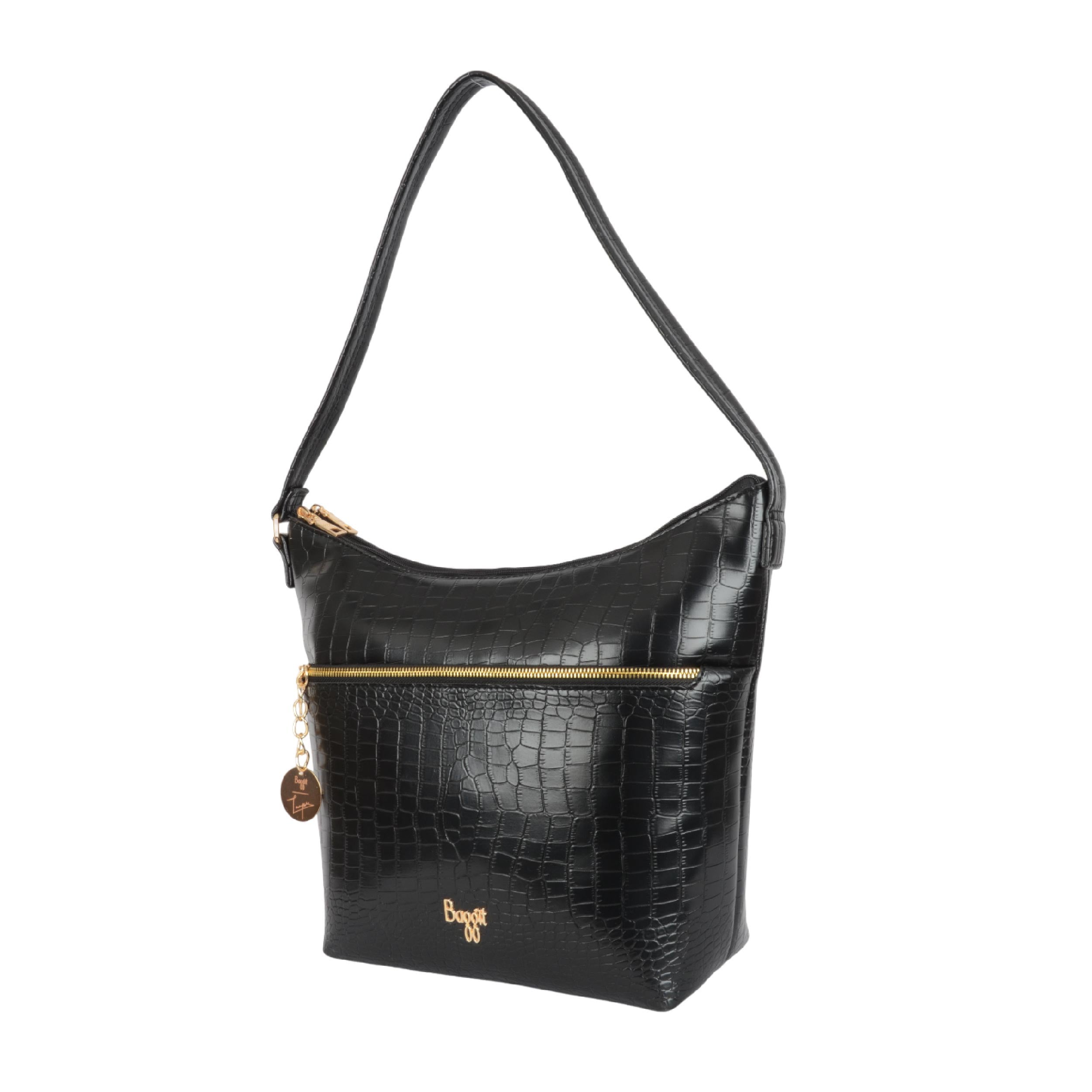 Tamworth Black Large Hobo Bags