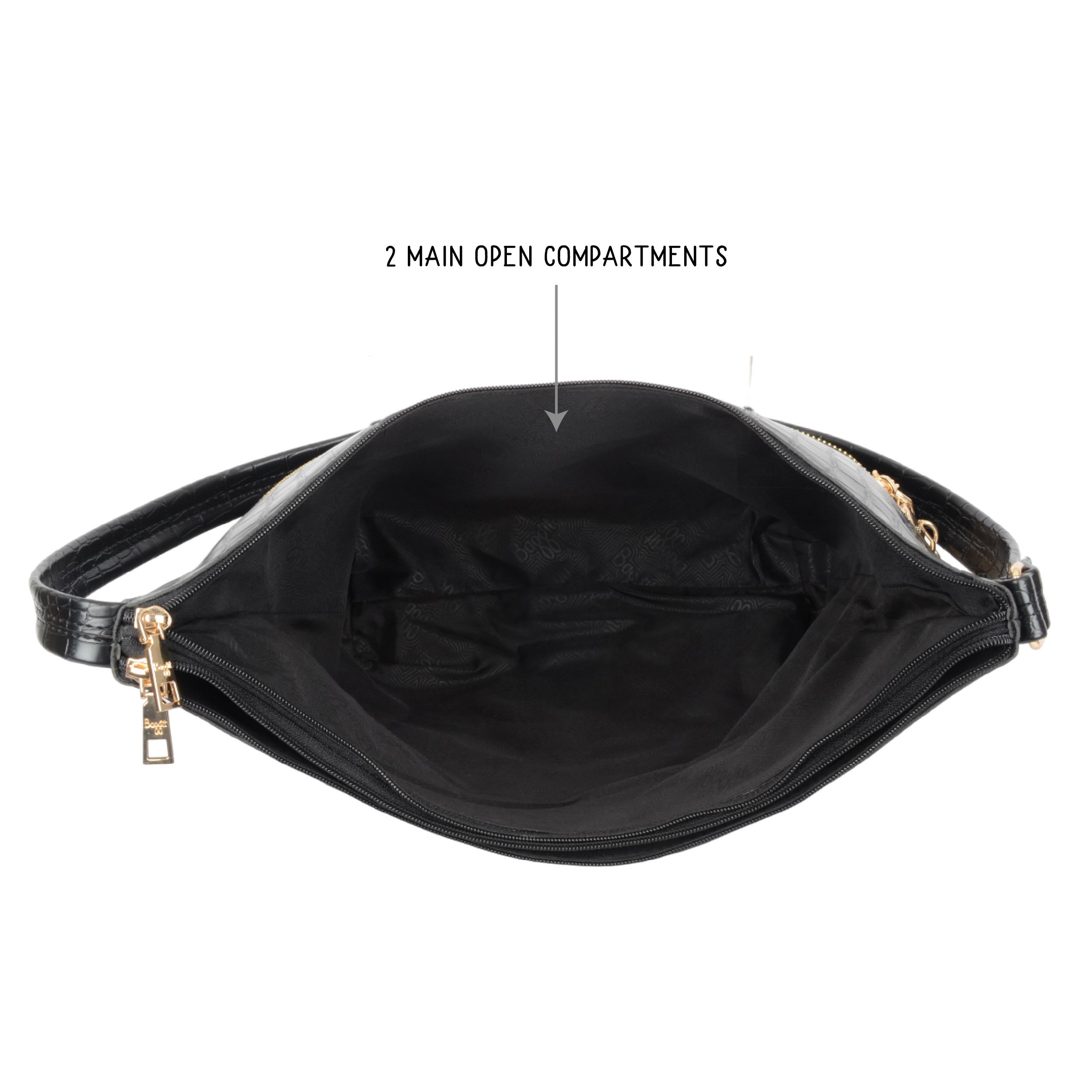 Tamworth Black Large Hobo Bags
