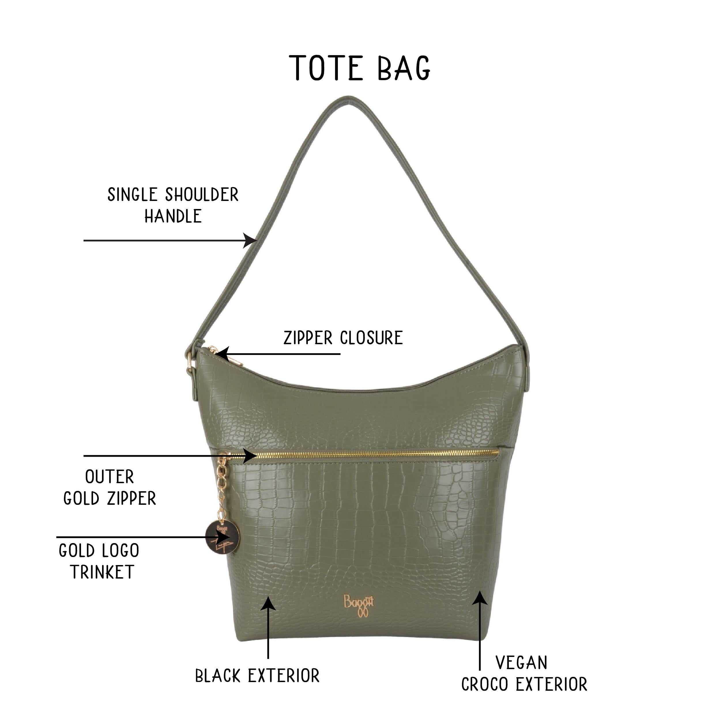 Tamworth Green Large Hobo Bags