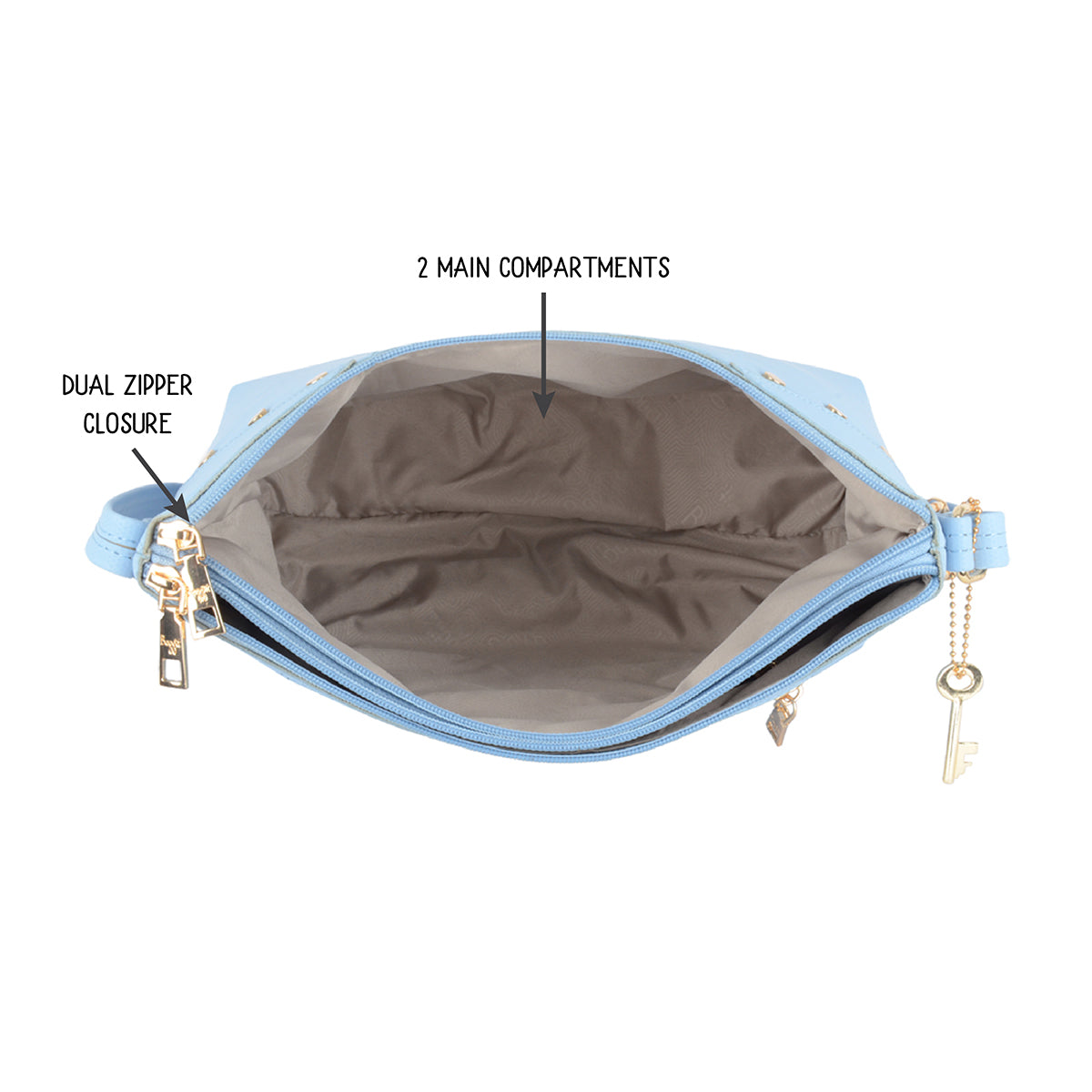 Tick Blue Medium Hobo Bags