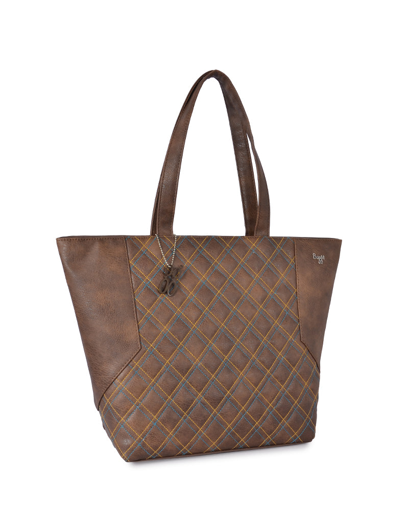 Tying Beige Large Tote Bag