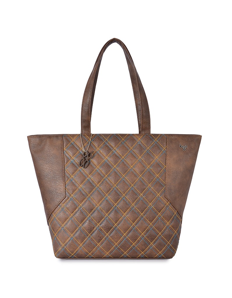 Tying Beige Large Tote Bag