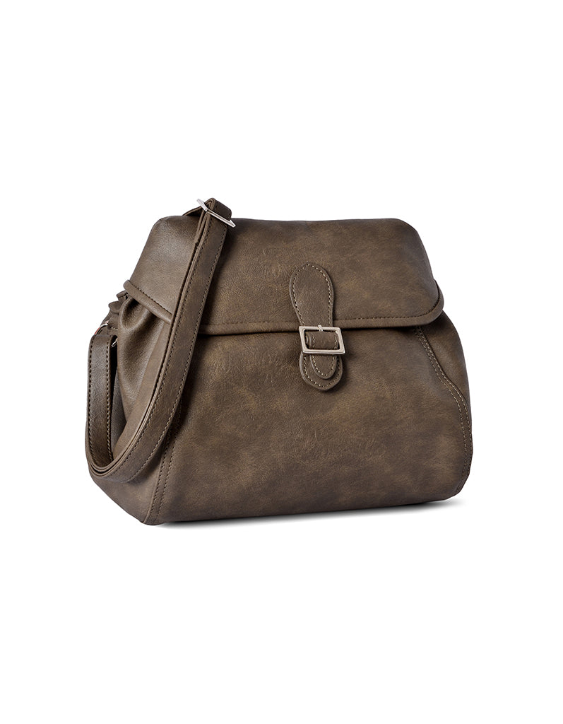 Valentine Brown Medium Satchel Bag