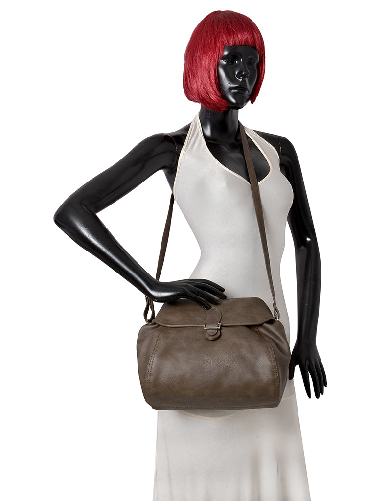 Valentine Brown Medium Satchel Bag