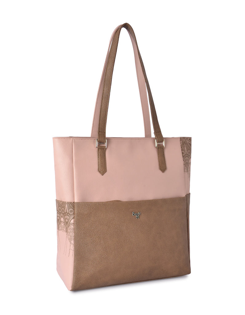 Wadia Beige Large Tote Bag