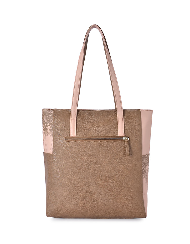 Wadia Beige Large Tote Bag