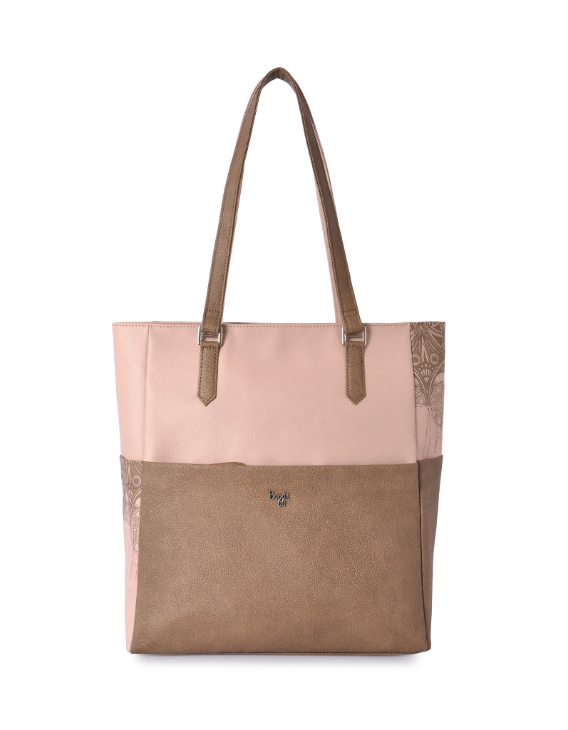 Wadia Beige Large Tote Bag