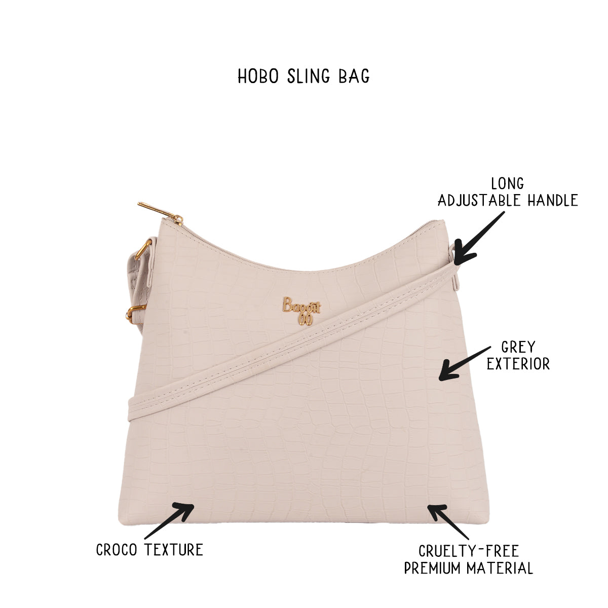 York Grey Medium Hobo Bags