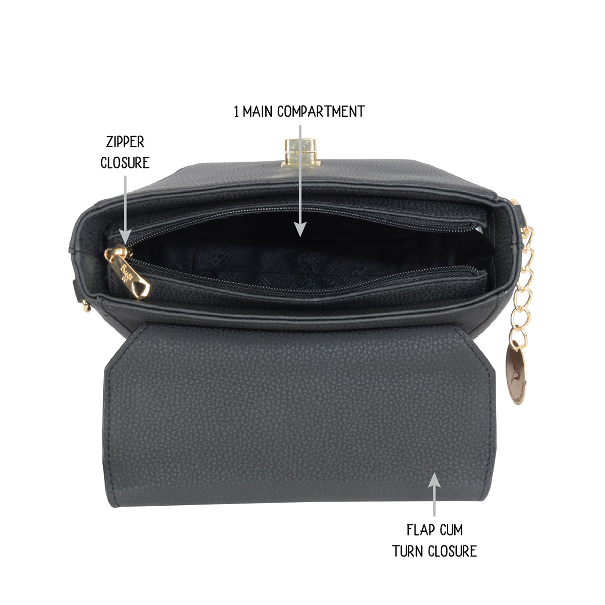 Zircon Black Small Mini Bag