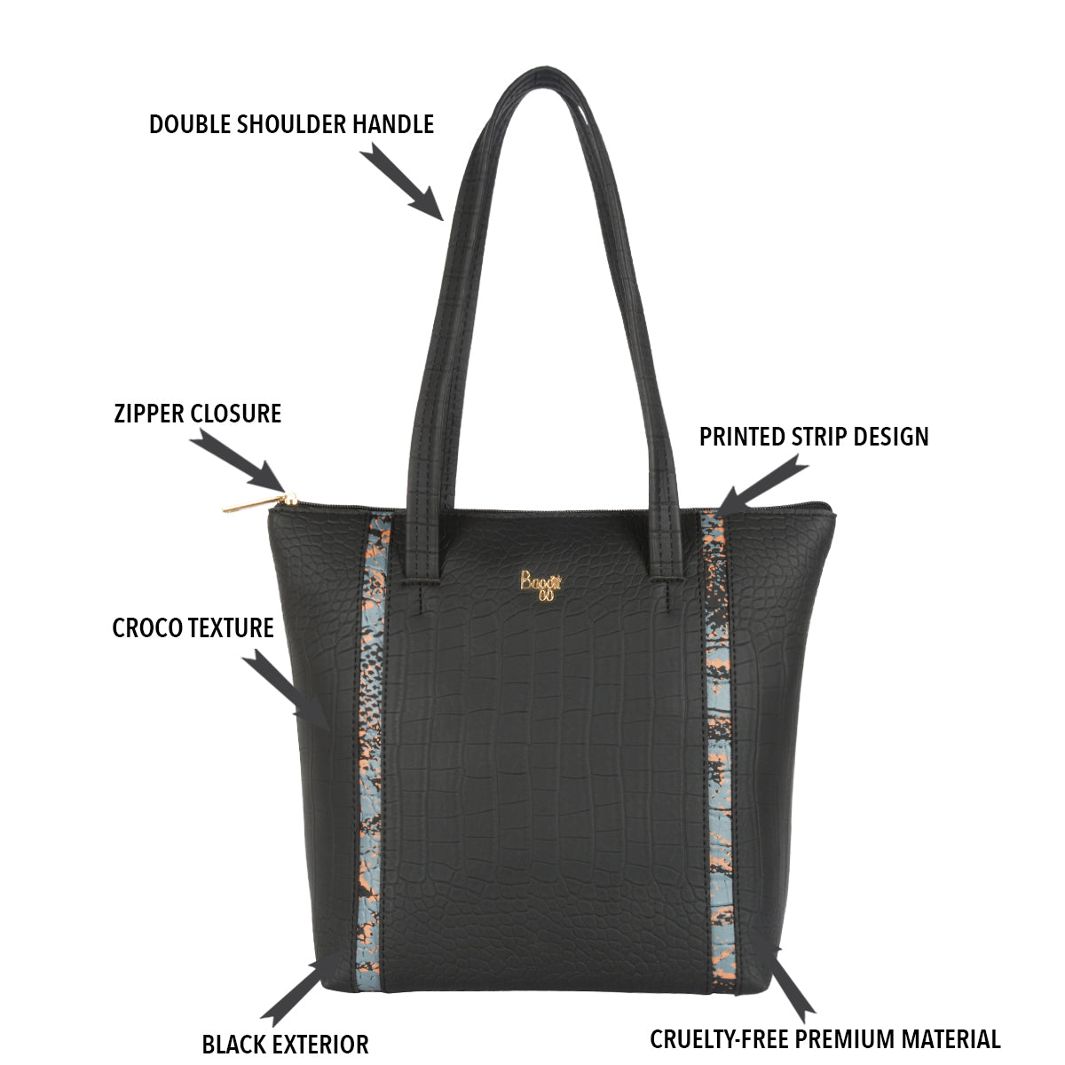 Ani Black Medium Tote Bags