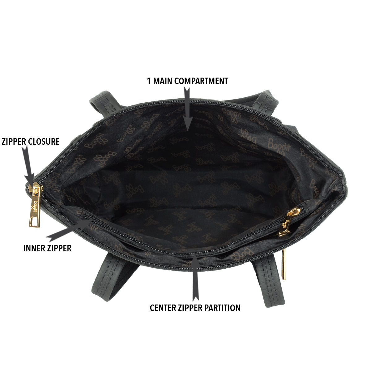 Ani Black Medium Tote Bags