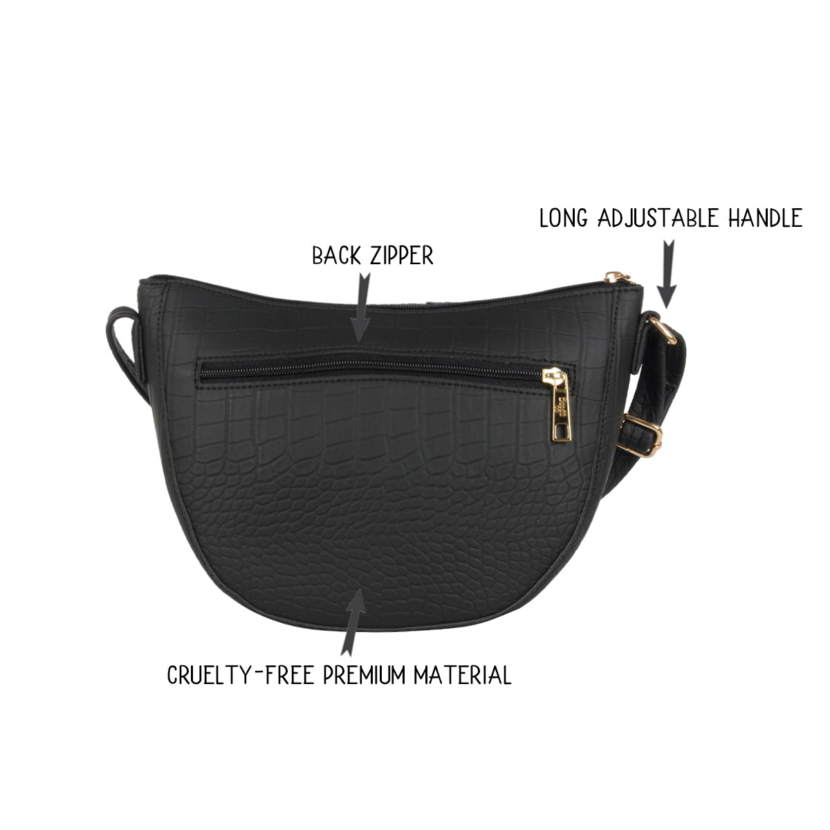 Beroot Black Small Saddle Bag