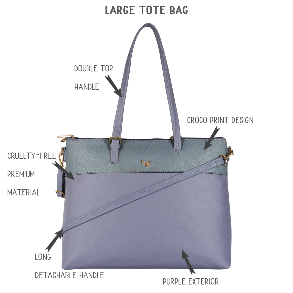 Fork Purple Oversize Tote Bag