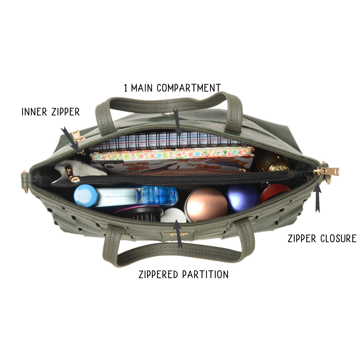 Mitrus Green Large Satchel Bag