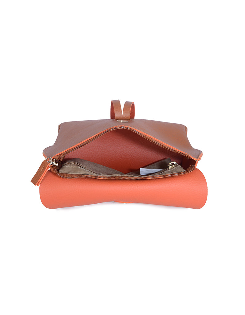 Cassidy Orange Oversize Satchel Sling Bag