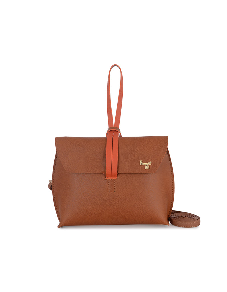 Cassidy Orange Oversize Satchel Sling Bag