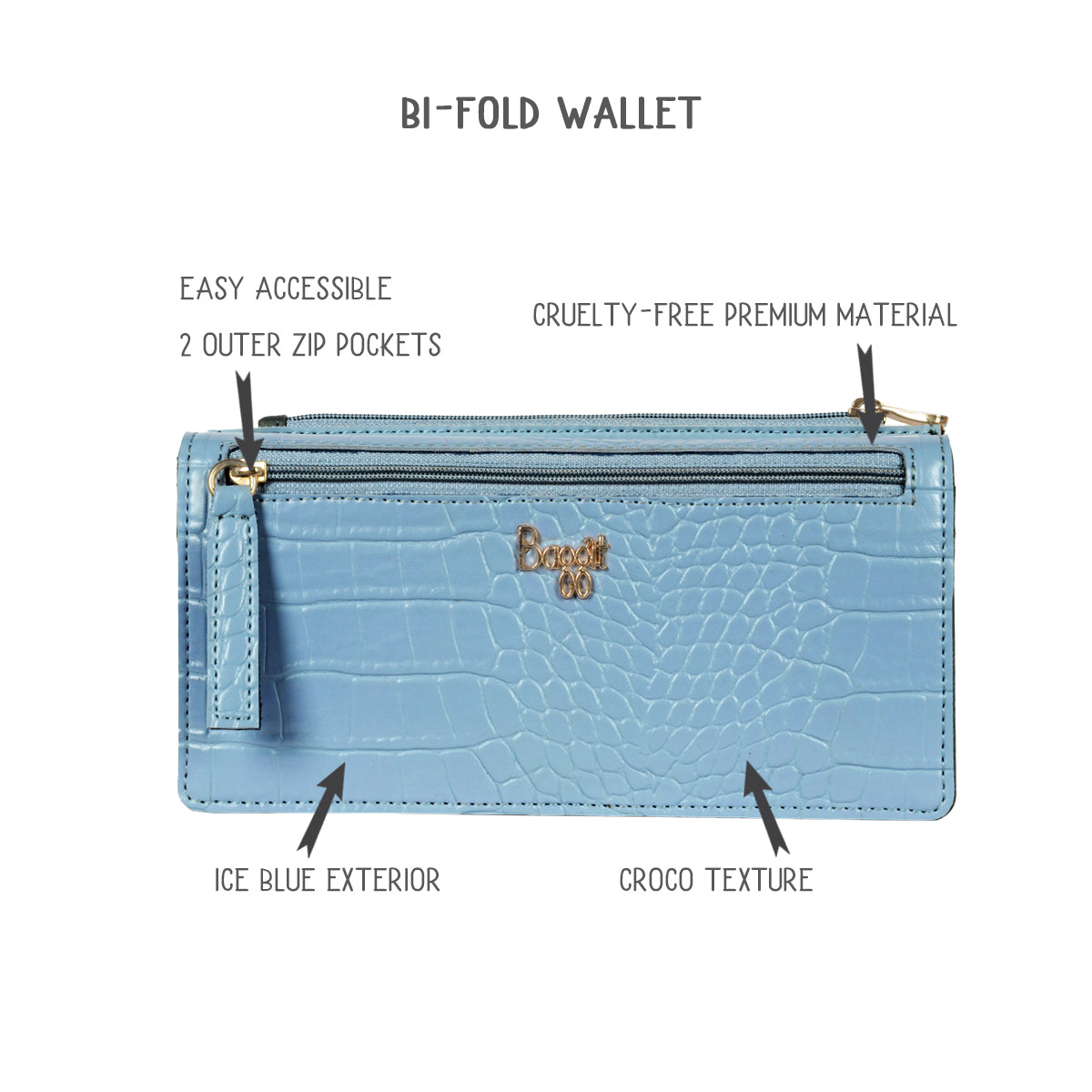 Dreamy Blue Large Two Fold Wallet