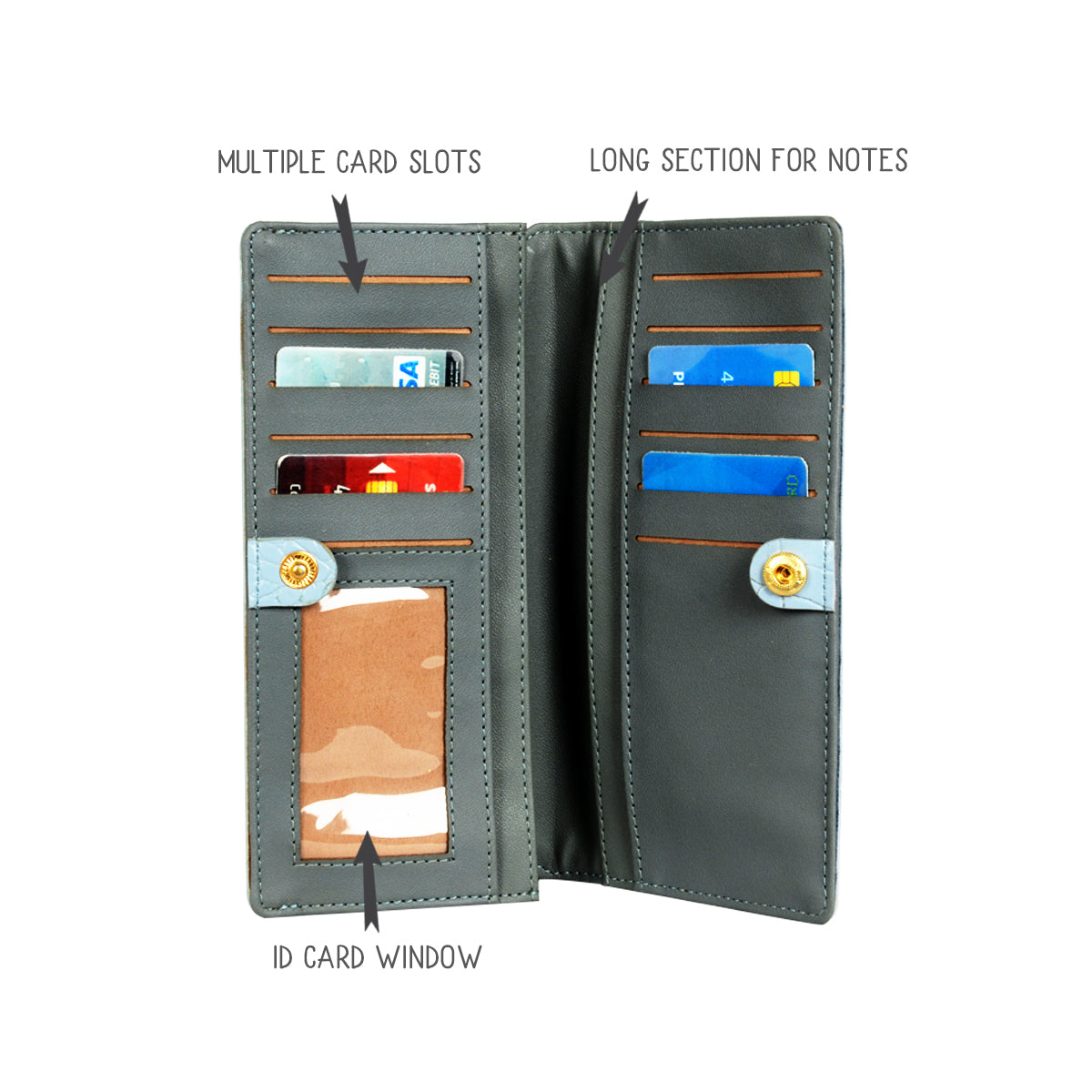 Dreamy Blue Large Two Fold Wallet