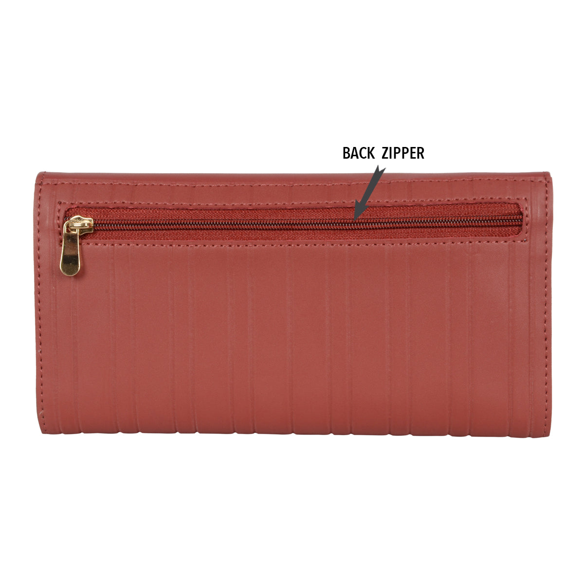 Nevea Red Large Three Fold Wallet