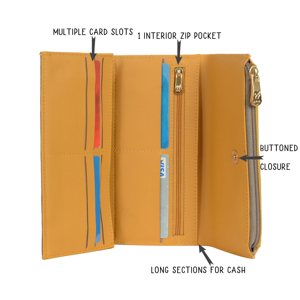 Bess Beige Large Three Fold wallets