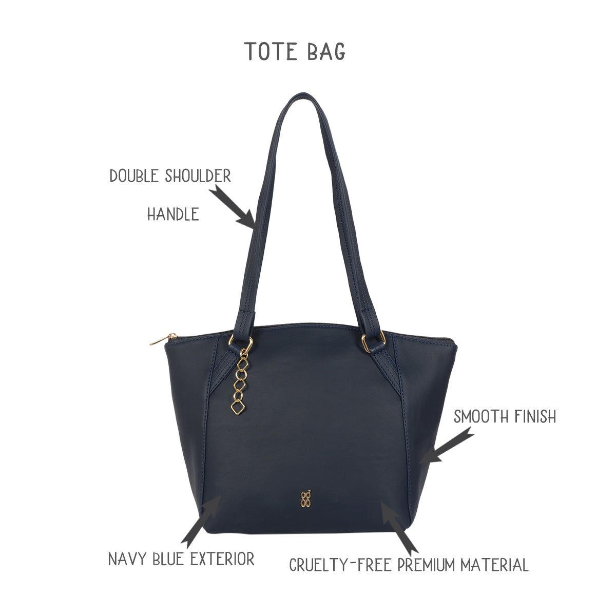 Alyssa Blue Medium Tote Bag