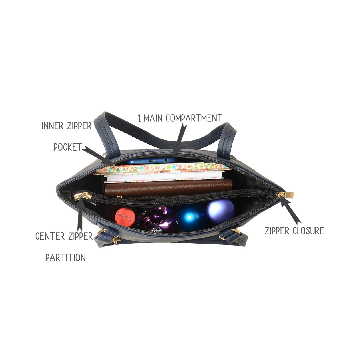 Alyssa Blue Medium Tote Bag