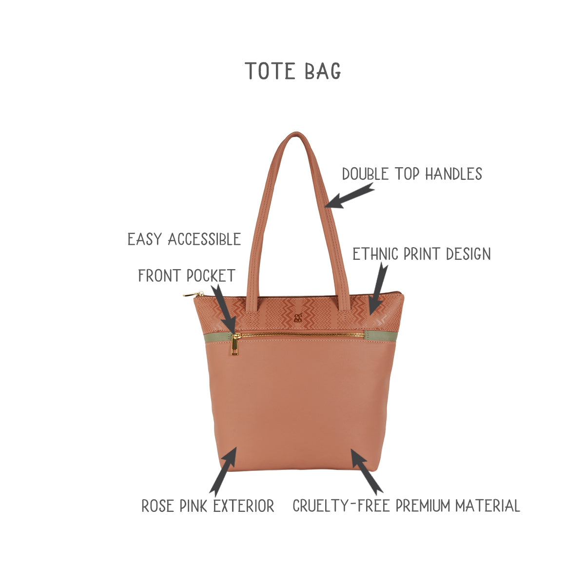 Distich Pink Medium Tote Bags