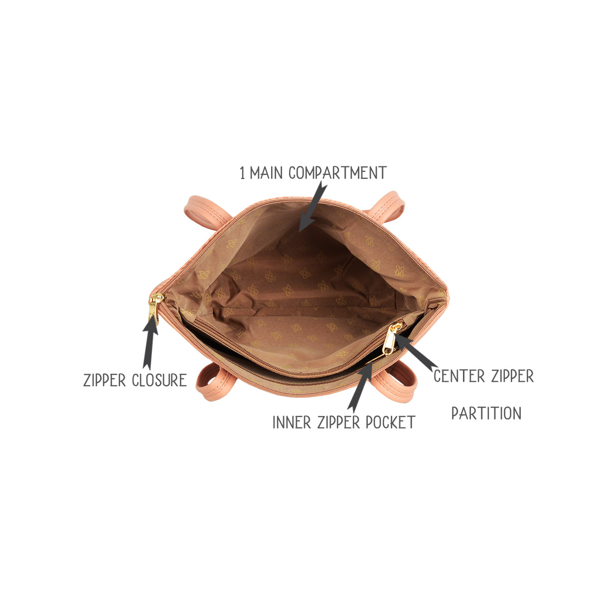 Distich Pink Medium Tote Bags